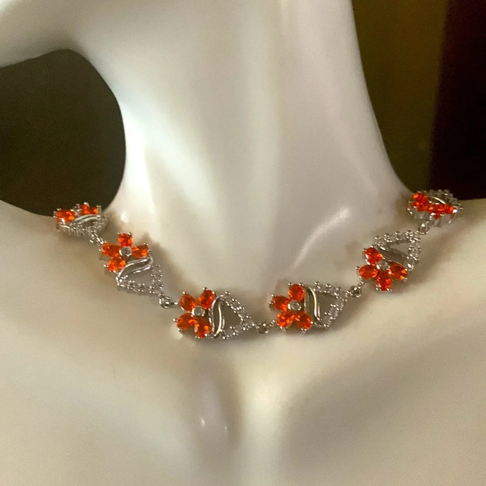 New delicate Orange Spessartine Cz’s Bracelet